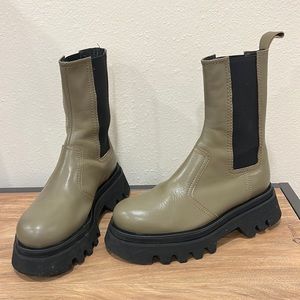 Zara Leather Lug Sole Boots